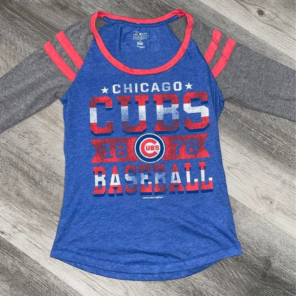 ⚾️ Chicago Cubs Baseball Women's 3/4 Sleeve Shirt Campus Lifestyle — Size Small